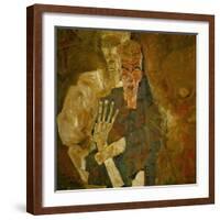 Death and Mann, Tod Und Mann or Selbstseher (II)-Egon Schiele-Framed Giclee Print