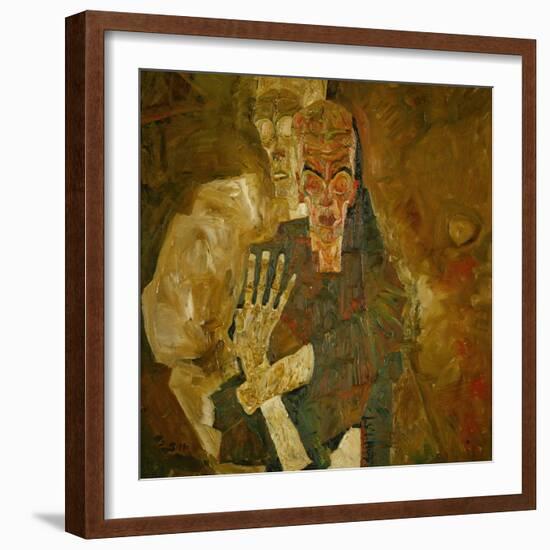 Death and Mann, Tod Und Mann or Selbstseher (II)-Egon Schiele-Framed Giclee Print