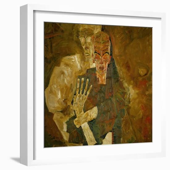 Death and Mann, Tod Und Mann or Selbstseher (II)-Egon Schiele-Framed Giclee Print