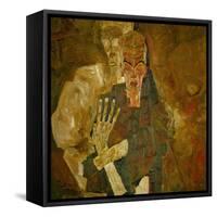 Death and Mann, Tod Und Mann or Selbstseher (II)-Egon Schiele-Framed Stretched Canvas
