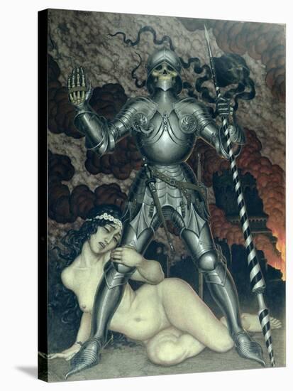 Death and the Maiden, 1910s-Nikolai Konstantinovich Kalmakov-Stretched Canvas