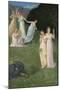 Death and the Maidens, 1872 (Oil on Canvas)-Pierre Puvis de Chavannes-Mounted Giclee Print