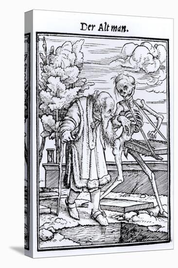 Death and the Old Man from "The Dance of Death"-Hans Holbein the Younger-Stretched Canvas