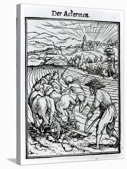 Death and the Ploughman, from The Dance of Death, c.1538-Hans Holbein the Younger-Stretched Canvas