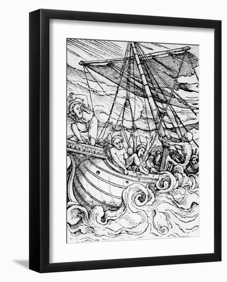 Death and the Sailor, from 'The Dance of Death', Engraved by Hans Lutzelburger, C.1538-Hans Holbein the Younger-Framed Giclee Print