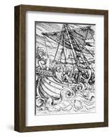 Death and the Sailor, from 'The Dance of Death', Engraved by Hans Lutzelburger, C.1538-Hans Holbein the Younger-Framed Giclee Print