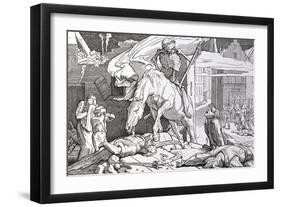 Death as Victor, from 'Another Dance of Death' Published by Georg Wigand in Leipzig, 1849-Alfred Rethel-Framed Giclee Print