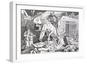 Death as Victor, from 'Another Dance of Death' Published by Georg Wigand in Leipzig, 1849-Alfred Rethel-Framed Giclee Print