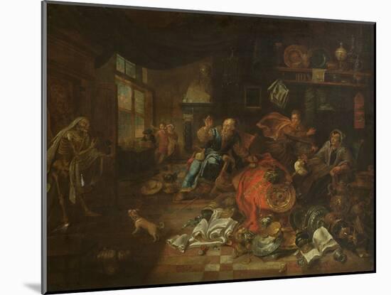 Death at the Usurer (Oil on Canvas)-Leonard Bramer-Mounted Giclee Print