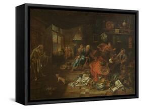 Death at the Usurer (Oil on Canvas)-Leonard Bramer-Framed Stretched Canvas