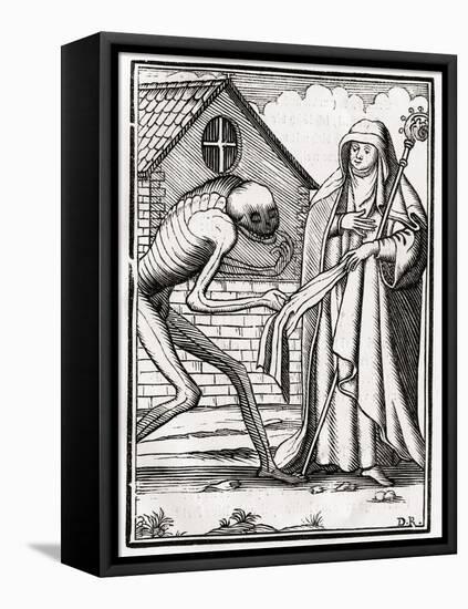 Death Comes to the Abbess, from 'Der Todten Tanz', Published Basel, 1843-null-Framed Stretched Canvas