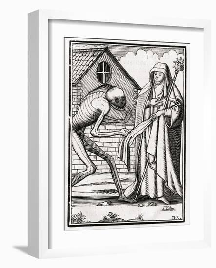 Death Comes to the Abbess, from 'Der Todten Tanz', Published Basel, 1843-null-Framed Giclee Print