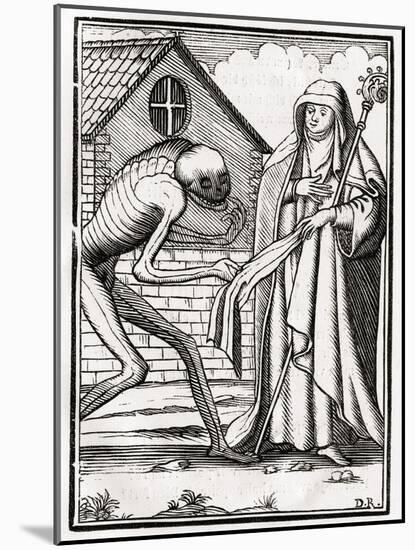 Death Comes to the Abbess, from 'Der Todten Tanz', Published Basel, 1843-null-Mounted Giclee Print