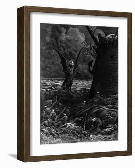 Death-Fires Dancing around the Becalmed Ship-Gustave Doré-Framed Giclee Print