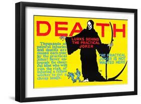 Death Lurks Behind The Practical Joker-Robert Beebe-Framed Art Print
