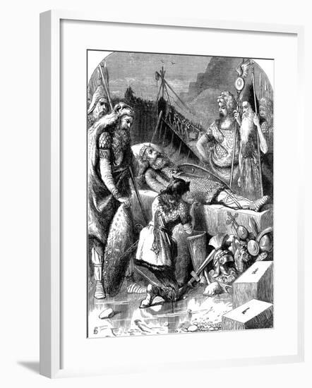 Death of Alaric I, King of the Visigoths at Cosenza, Italy, 410-null-Framed Giclee Print