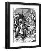 Death of Alaric I, King of the Visigoths at Cosenza, Italy, 410-null-Framed Giclee Print