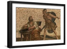 Death of Archimedes Mosaic-null-Framed Art Print