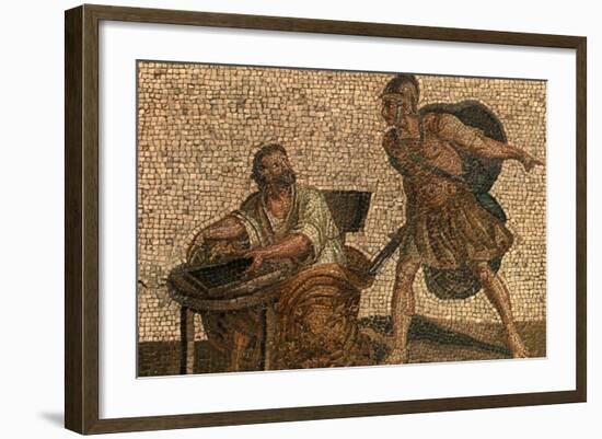 Death of Archimedes Mosaic-null-Framed Art Print