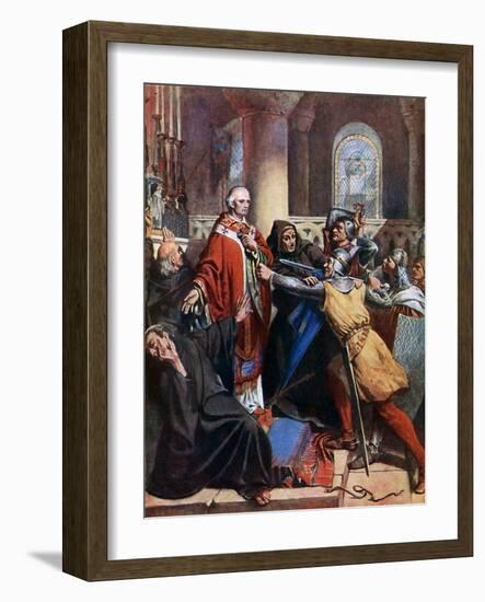 Death of Becket, 1170-John Cross-Framed Giclee Print