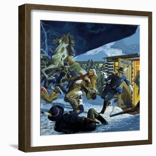 Death of Chief Sitting Bull-Severino Baraldi-Framed Giclee Print