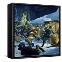 Death of Chief Sitting Bull-Severino Baraldi-Framed Stretched Canvas