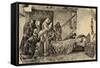 Death of Christopher Columbus (1451-1506). Engraving-null-Framed Stretched Canvas