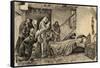 Death of Christopher Columbus (1451-1506). Engraving-null-Framed Stretched Canvas