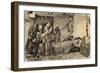 Death of Christopher Columbus (1451-1506). Engraving-null-Framed Premium Giclee Print