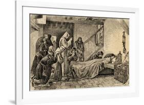 Death of Christopher Columbus (1451-1506). Engraving-null-Framed Giclee Print