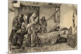 Death of Christopher Columbus (1451-1506). Engraving-null-Mounted Giclee Print