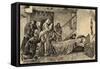 Death of Christopher Columbus (1451-1506). Engraving-null-Framed Stretched Canvas