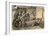 Death of Christopher Columbus (1451-1506). Engraving-null-Framed Giclee Print