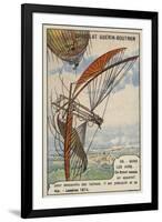 Death of De Groof While Testing an Apparatus for Descending from a Balloon in Flight, London, 1874-null-Framed Giclee Print