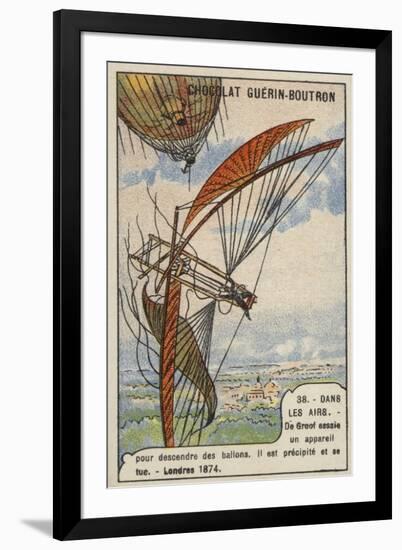 Death of De Groof While Testing an Apparatus for Descending from a Balloon in Flight, London, 1874-null-Framed Giclee Print