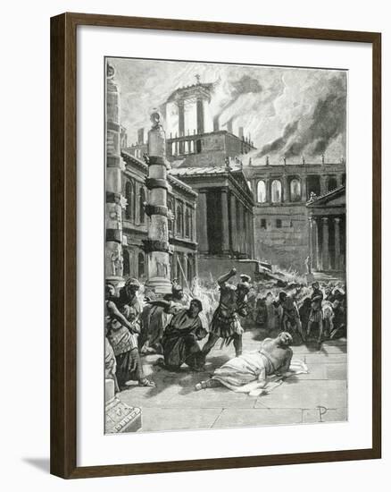 Death of Emperor Vitellio from Early History of Rome by Ludovico Pogliaghi, 1890-null-Framed Giclee Print