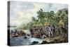 Death of English Explorer Captain James Cook in the Sandwich Islands (Hawaii), 1779-null-Stretched Canvas