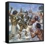 Death of Ferdinand Magellan-Mike White-Framed Stretched Canvas