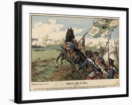 Death of Field Marshal Von Schwerin at the Battle of Prague-Richard Knoetel-Framed Giclee Print