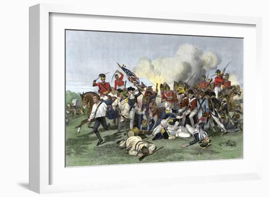 Death of General de Kalb at the Battle of Camden, South Carolina, c.1780-null-Framed Giclee Print