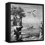 Death of Icarus, 18th Century Engraving-null-Framed Stretched Canvas