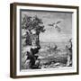 Death of Icarus, 18th Century Engraving-null-Framed Giclee Print