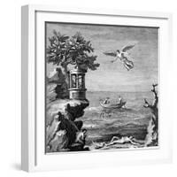 Death of Icarus, 18th Century Engraving-null-Framed Giclee Print