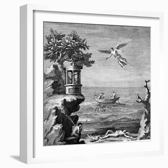 Death of Icarus, 18th Century Engraving-null-Framed Giclee Print