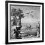 Death of Icarus, 18th Century Engraving-null-Framed Giclee Print