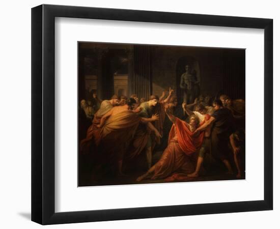 Death of Julius Caesar, 100-44 BC Roman General and Statesman-Friedrich Heinrich Fuger-Framed Giclee Print