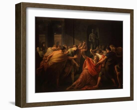 Death of Julius Caesar, 100-44 BC Roman General and Statesman-Friedrich Heinrich Fuger-Framed Giclee Print