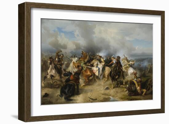 Death of King Gustav II Adolf of Sweden at the Battle of Lützen, 1855-Carl Wahlbom-Framed Giclee Print