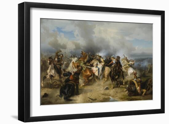 Death of King Gustav II Adolf of Sweden at the Battle of Lützen, 1855-Carl Wahlbom-Framed Giclee Print