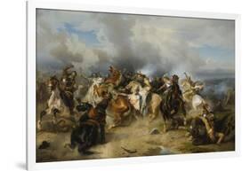 Death of King Gustav II Adolf of Sweden at the Battle of Lützen, 1855-Carl Wahlbom-Framed Premium Giclee Print